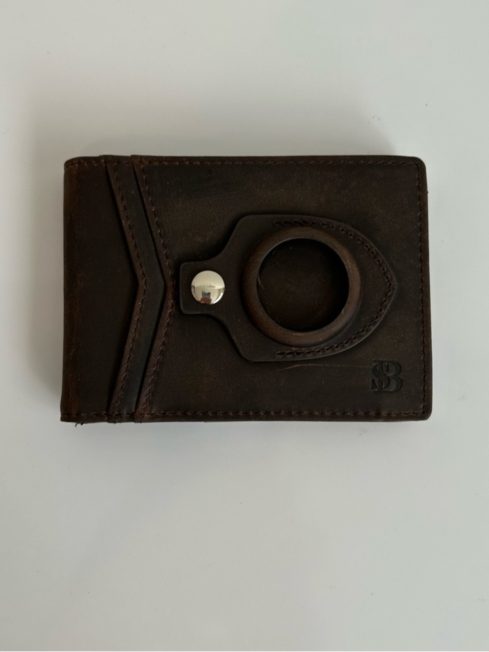 Serman Brands Transformer AirTag Wallet in Texas Brown RFID-blocking- Never Used
